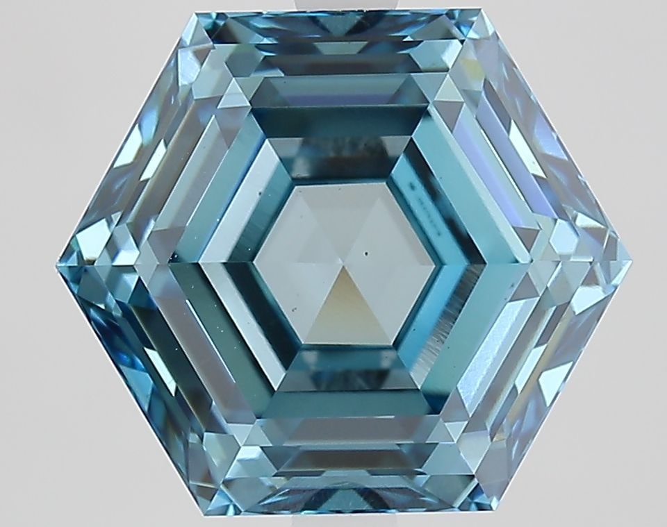 Loose Diamond - HEXAGONAL 6.24ct Fancy Vivid Blue VS2