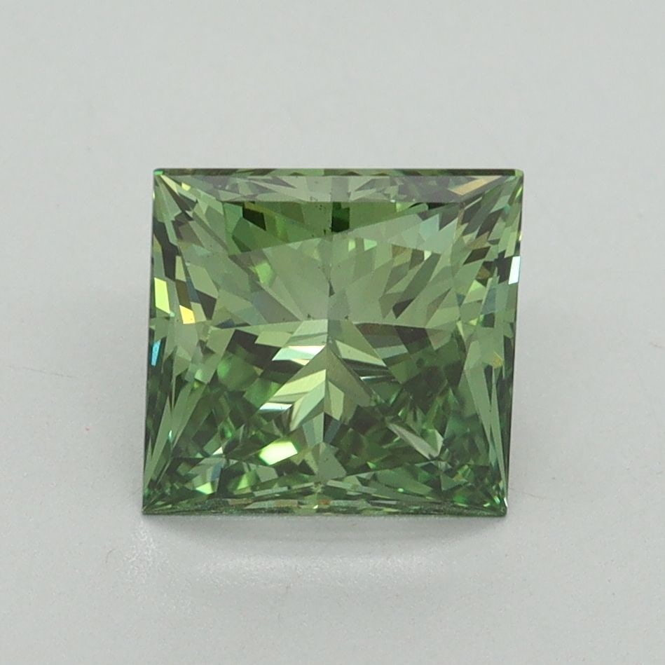 Loose Diamond - PRINCESS 2.03ct Fancy Vivid Green VS2