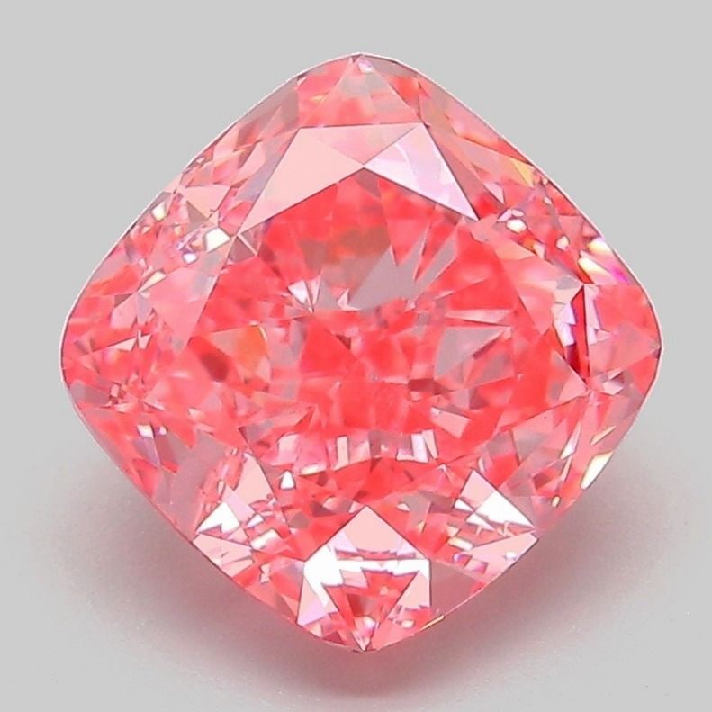Loose Diamond - CUSHION MODIFIED 3.12ct Fancy Vivid Pink VVS2