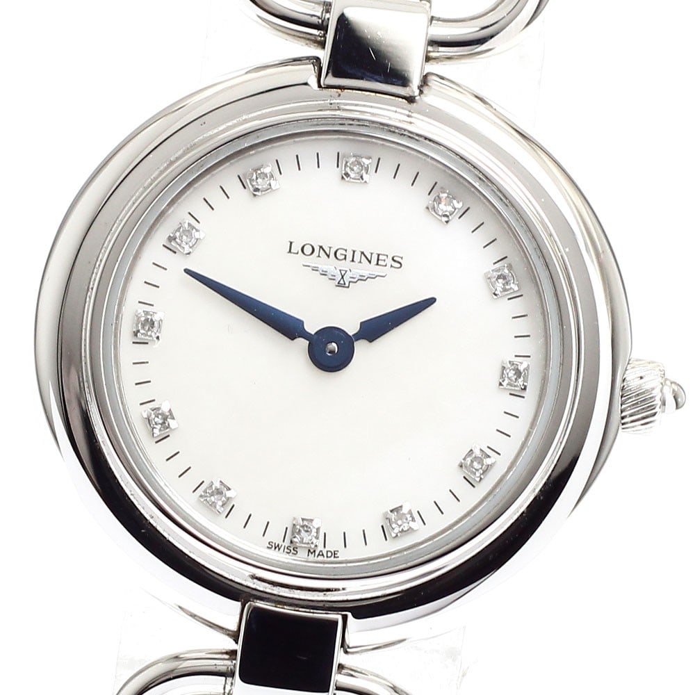 Longines Equestrian Collection quartz stainless steel ladies wristwatch L6.129.4: Longines Equestrian Collection quartz stainless steel ladies wristwatch L6.129.4 This Longines L6.129.4 Equestrian Collection women's wristwatch features a stainless steel case and band with a white s