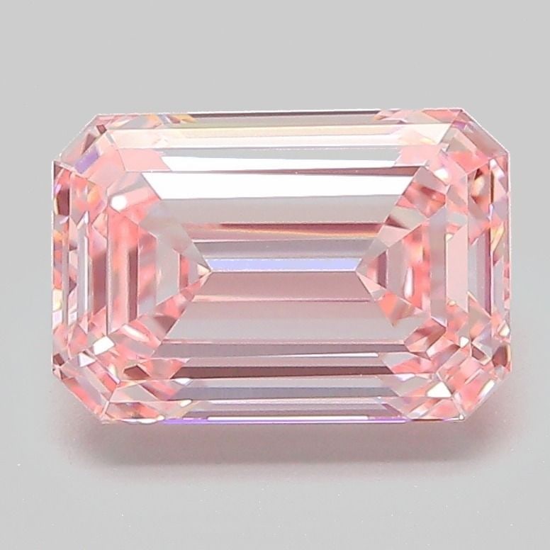 Loose Diamond - EMERALD 2.51ct Fancy Vivid Pink VVS2: Loose Diamond - EMERALD 2.51ct Fancy Vivid Pink VVS2 Source: This is a real non-mined Diamond that has been grown in a lab Shape: EMERALD Carats: 2.51 Color: Fancy Vivid Pink Certification: IGI Video: