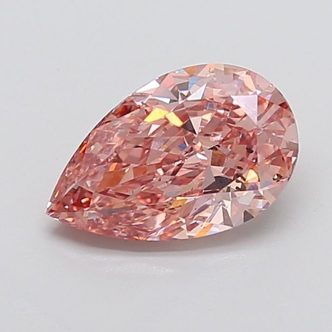 Loose Diamond - PEAR 3.91ct Fancy Vivid Brown Pink VS2