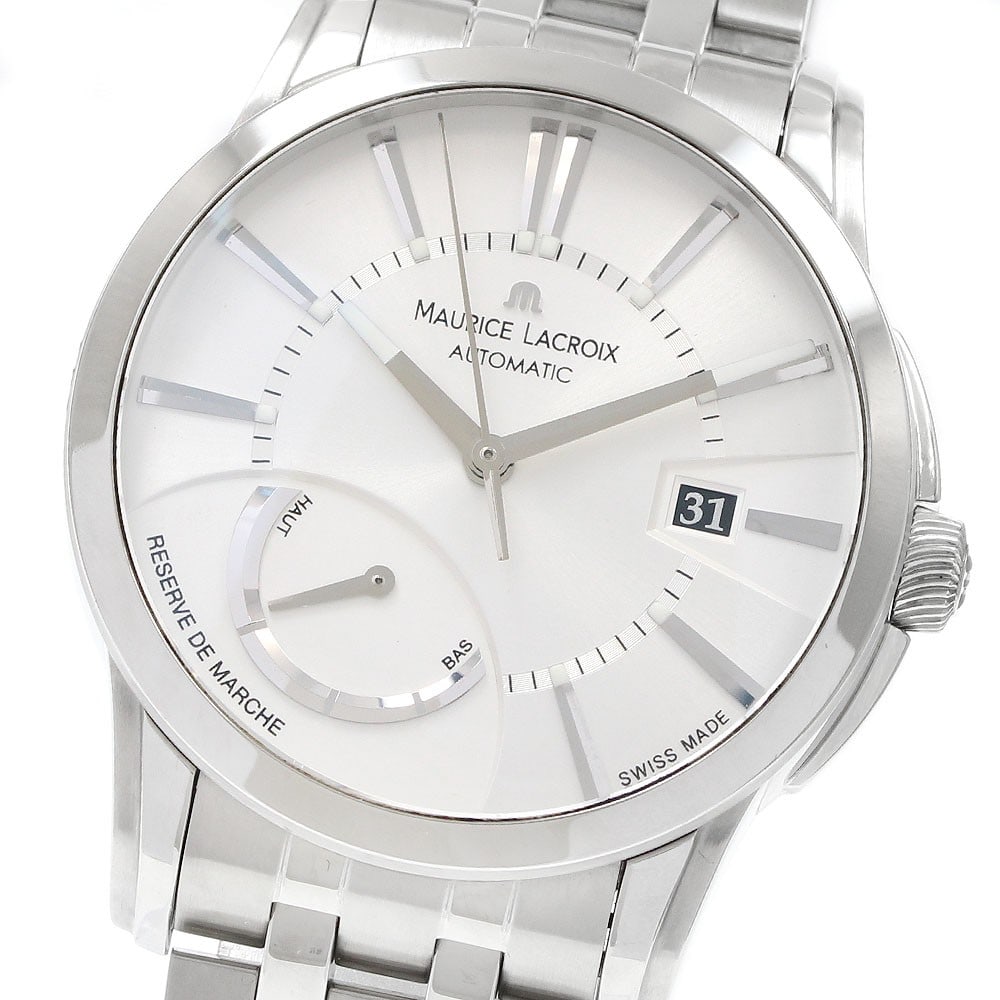 Maurice Lacroix Pontos automatic stainless steel date power reserve watch (1 of 6)