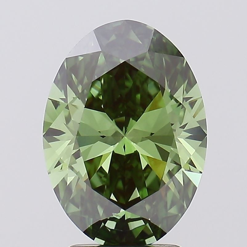 Loose Diamond - OVAL 3.0ct Fancy Vivid Green VS1: Loose Diamond - OVAL 3.0ct Fancy Vivid Green VS1 Source: This is a real non-mined Diamond that has been grown in a lab Shape: OVAL Carats: 3.0 Color: Fancy Vivid Green Certification: IGI Video: