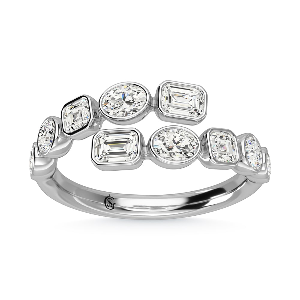 14K White Gold Diamond 1 3/8 Ct.Tw. Fancy Cut Fashion Ring (1 of 4)