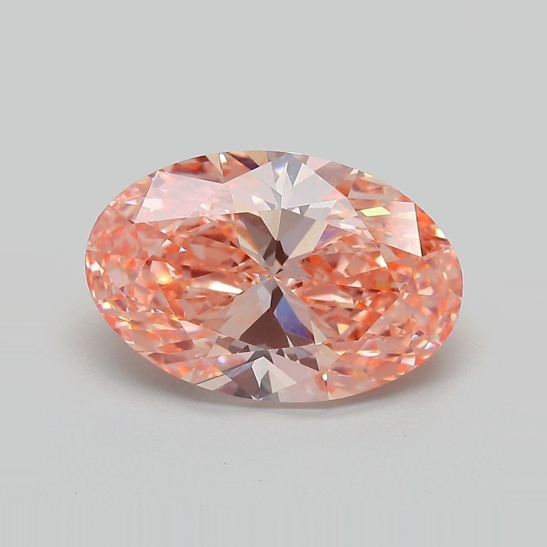 Loose Diamond - OVAL 4.04ct Fancy Vivid Orangey Pink VS1