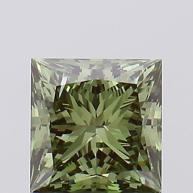 Loose Diamond - PRINCESS 1.54ct Fancy Vivid Green SI2