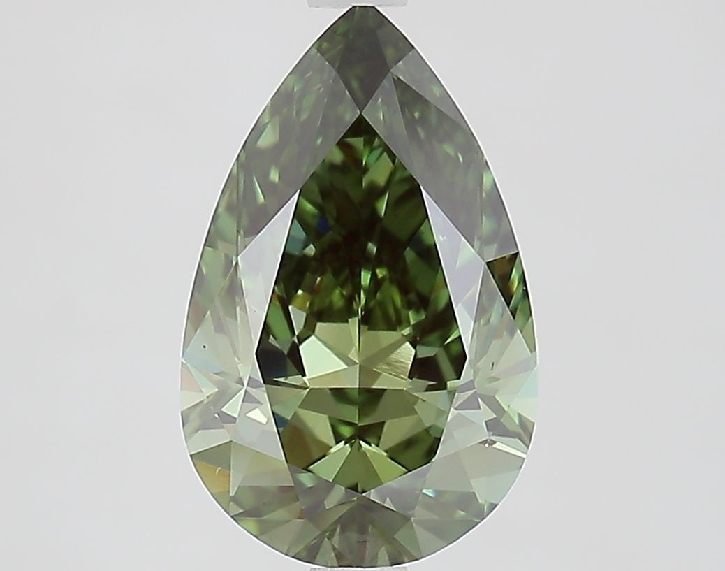 Loose Diamond - PEAR 2.56ct Fancy Vivid Green VVS2: Loose Diamond - PEAR 2.56ct Fancy Vivid Green VVS2 Source: This is a real non-mined Diamond that has been grown in a lab Shape: PEAR Carats: 2.56 Color: Fancy Vivid Green Certification: IGI Video: