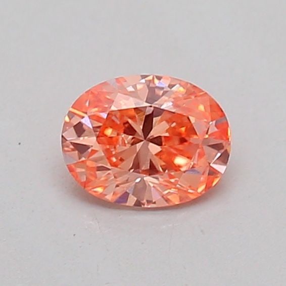 Loose Diamond - OVAL 0.2ct Fancy Vivid Orangey Pink VVS2