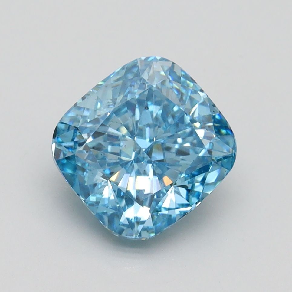 Loose Diamond - CUSHION BRILLIANT 2.03ct Fancy Vivid Blue SI1: Loose Diamond - CUSHION BRILLIANT 2.03ct Fancy Vivid Blue SI1 Source: This is a real non-mined Diamond that has been grown in a lab Shape: CUSHION BRILLIANT Carats: 2.03 Color: Fancy Vivid Blue Certif