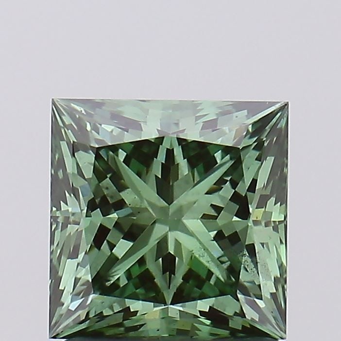 Loose Diamond - PRINCESS 1.55ct Fancy Vivid Green VS2