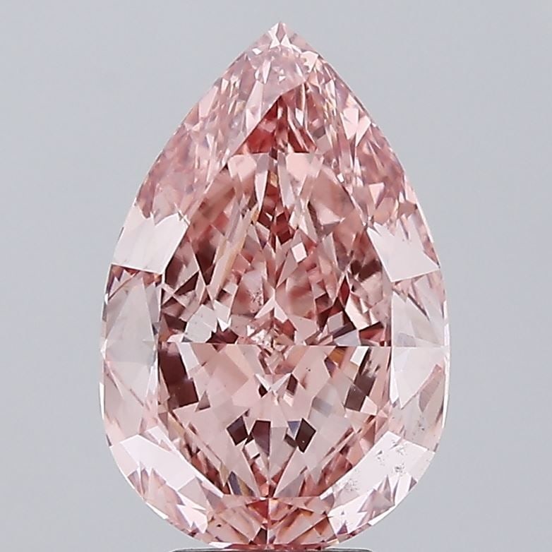 Loose Diamond - PEAR 6.01ct Fancy Vivid Brownish Pink VS2