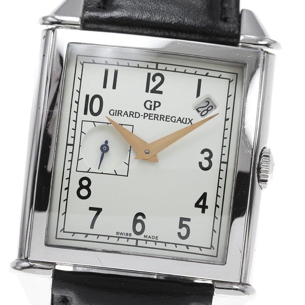 Girard Perregaux Vintage 1945 70th Anniversary Automatic Chronograph: Girard Perregaux Vintage 1945 70th Anniversary Automatic Chronograph This Girard Perregaux Vintage 1945 70th Anniversary men's wristwatch features a stainless steel case paired with a beige dial and a