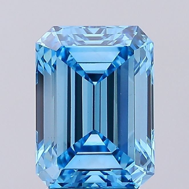Loose Diamond - EMERALD 2.89ct Fancy Vivid Blue VS1