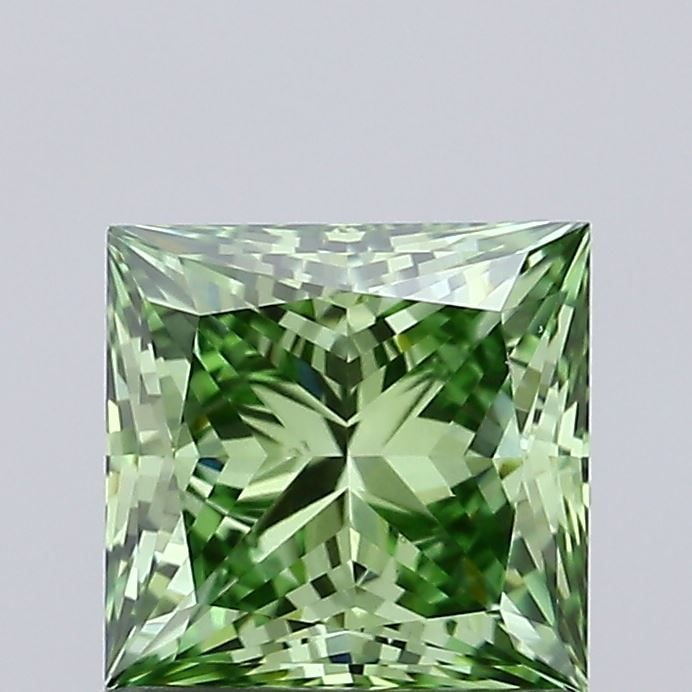 Loose Diamond - PRINCESS 0.91ct Fancy Vivid Green VS2: Loose Diamond - PRINCESS 0.91ct Fancy Vivid Green VS2 Source: This is a real non-mined Diamond that has been grown in a lab Shape: PRINCESS Carats: 0.91 Color: Fancy Vivid Green Certification: IGI