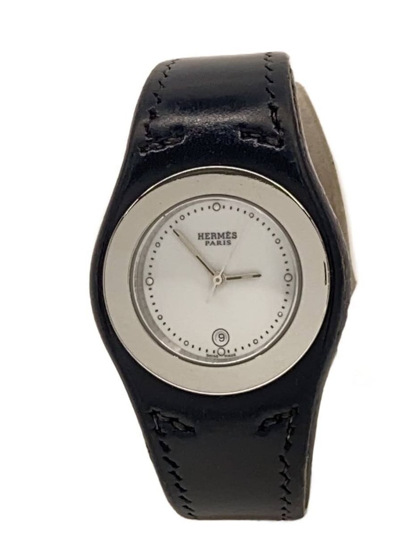 Hermes Arne Quartz Date Leather Bangle Wristwatch (1 of 6)