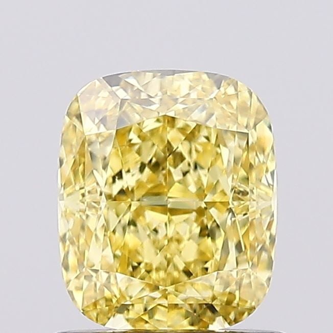 Loose Diamond - CUSHION MODIFIED 1.04ct Fancy Vivid Yellow VS1: Loose Diamond - CUSHION MODIFIED 1.04ct Fancy Vivid Yellow VS1 Source: This is a real non-mined Diamond that has been grown in a lab Shape: CUSHION MODIFIED Carats: 1.04 Color: Fancy Vivid Yellow Cert