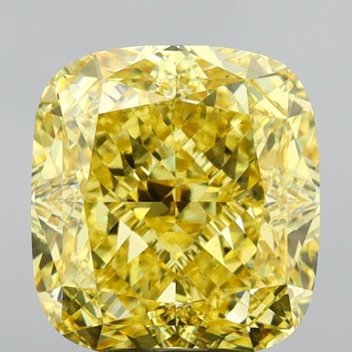 Loose Diamond - CUSHION MODIFIED 6.04ct Fancy Vivid Yellow VS1
