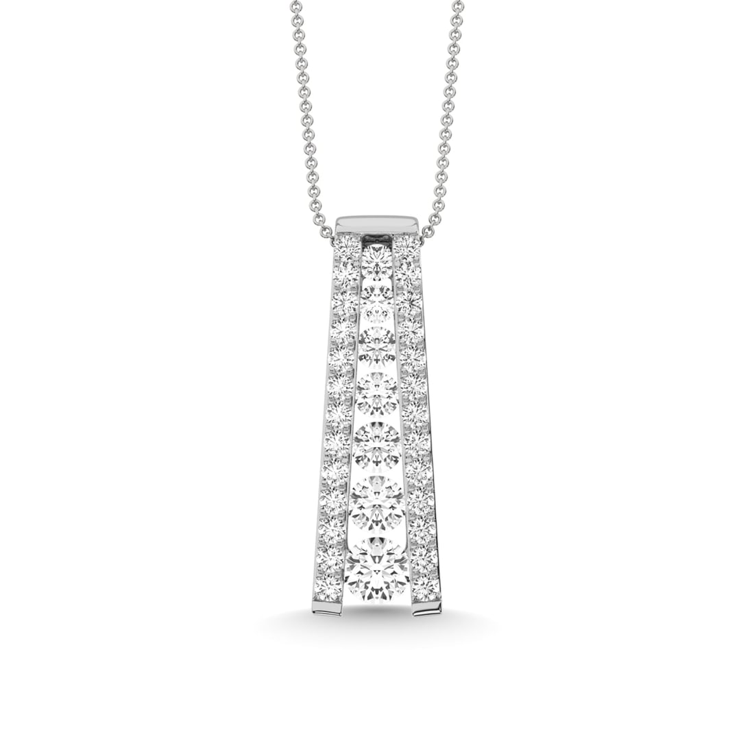 14K White Gold Diamond 1 Ct.Tw. Fashion Pendant: 14K White Gold Diamond 1 Ct.Tw. Fashion Pendant 14k White Gold Stone Color: G-h Stone Clarity: I2 Unless otherwise specified, pendants that include a chain are paired with our standard 18-inch length.