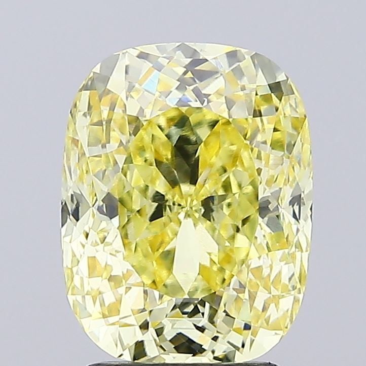 Loose Diamond - CUSHION MODIFIED 3.02ct Fancy Intense Yellow VVS2