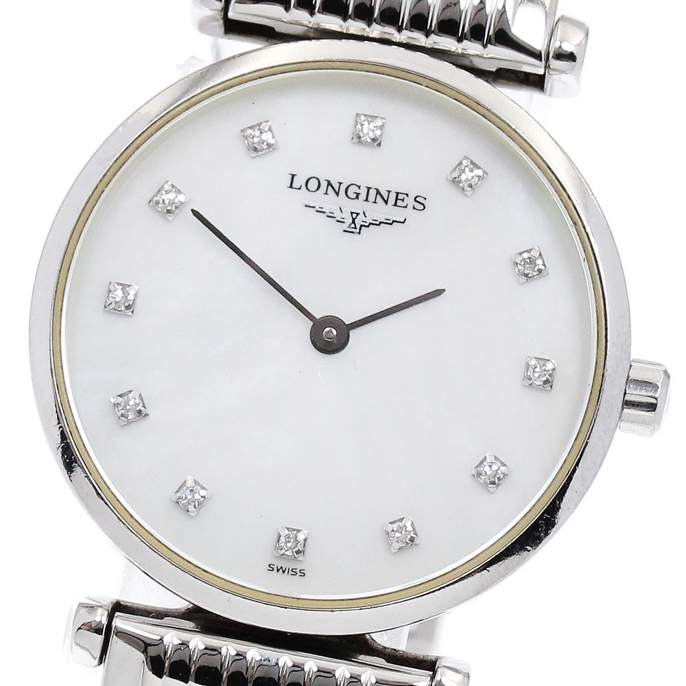 Longines La Grande Classique womens quartz stainless steel wristwatch: Longines La Grande Classique womens quartz stainless steel wristwatch This Longines La Grande Classique de Longines women's wristwatch features a stainless steel case and bracelet with a white shell d
