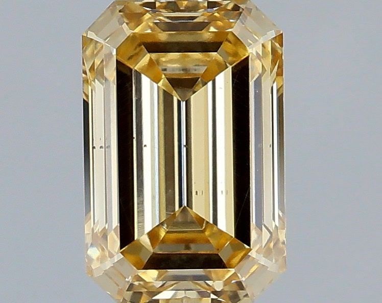 Loose Diamond - EMERALD 1.0ct Fancy Brownish Yellow VS2: Loose Diamond - EMERALD 1.0ct Fancy Brownish Yellow VS2 Source: This is a real non-mined Diamond that has been grown in a lab Shape: EMERALD Carats: 1.0 Color: Fancy Brownish Yellow Certification: IGI