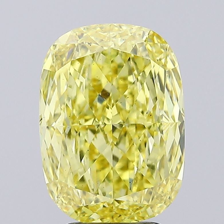 Loose Diamond - CUSHION MODIFIED 4.03ct Fancy Intense Yellow VS2