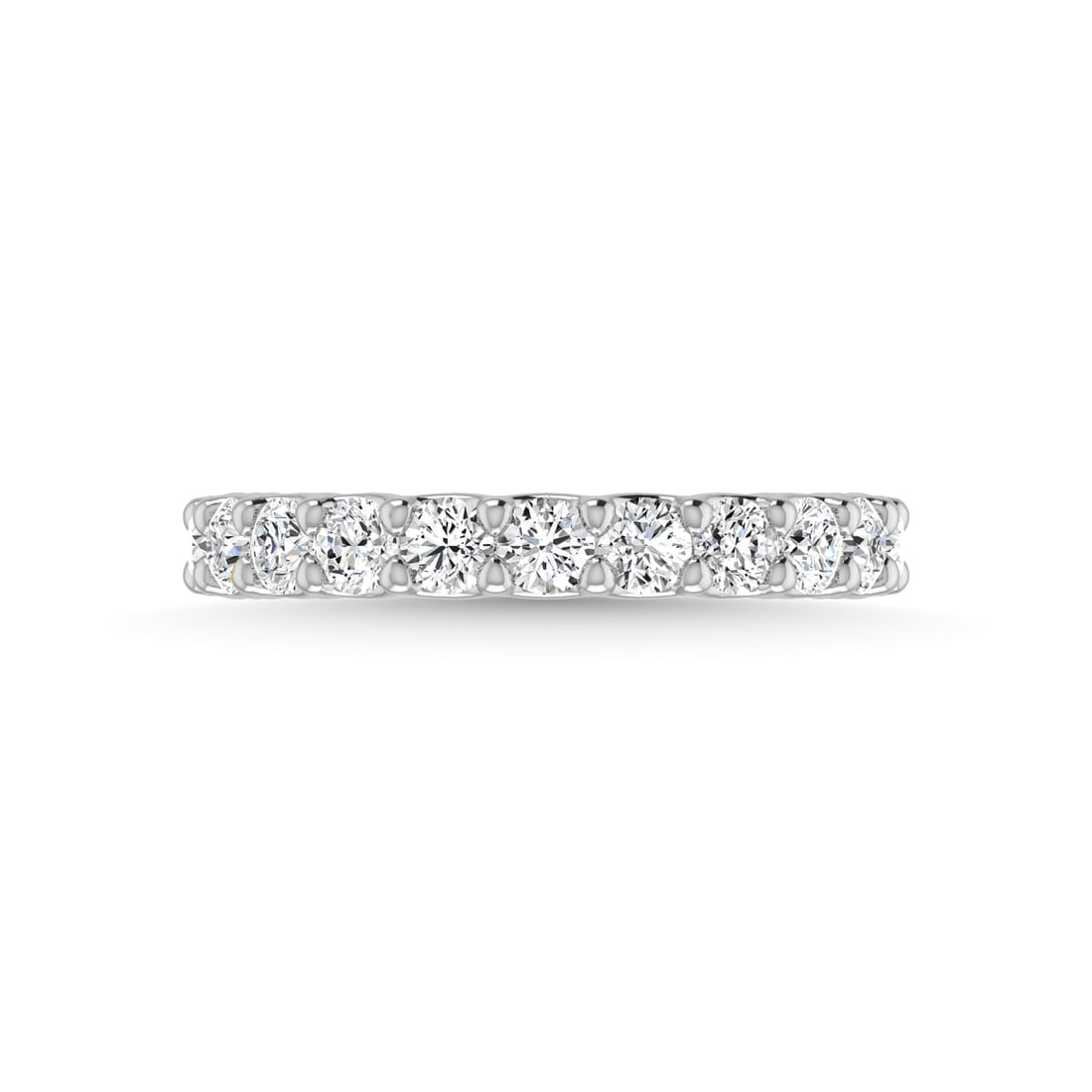 14K White Gold lab Grown Diamond 1 3/8 Ct.Tw. Round Shape Three Forth way Wedding Band: 14K White Gold lab Grown Diamond 1 3/8 Ct.Tw. Round Shape Three Forth way Wedding Band 14k White Gold Stone Color: D-f Stone Clarity: Vs Each ring is presented in standard size 6.5. Complimentary resi