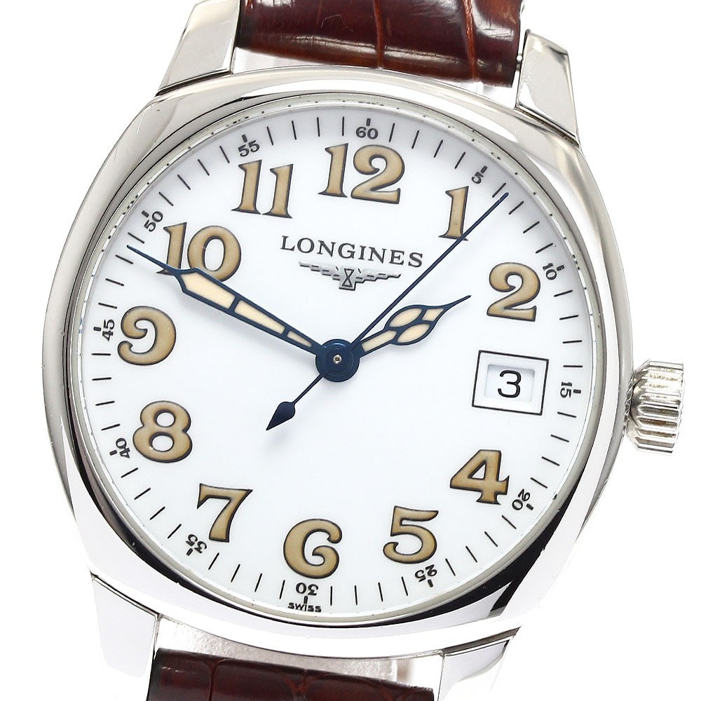 Longines Spirit Date Quartz Unisex Wristwatch White Dial: Longines Spirit Date Quartz Unisex Wristwatch White Dial This Longines Spirit Date Quartz wristwatch features a stainless steel case paired with a leather bracelet and a white dial. The watch is power