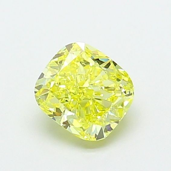 Loose Diamond - CUSHION MODIFIED 0.89ct Fancy Intense Yellow VVS2: Loose Diamond - CUSHION MODIFIED 0.89ct Fancy Intense Yellow VVS2 Source: This is a real non-mined Diamond that has been grown in a lab Shape: CUSHION MODIFIED Carats: 0.89 Color: Fancy Intense Yellow