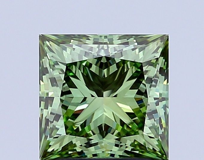 Loose Diamond - PRINCESS 2.4ct Fancy Vivid Green VS1