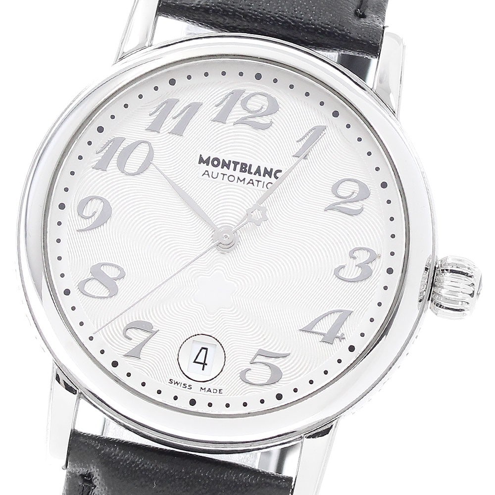 Montblanc Meisterstuck Automatic Date Wristwatch 7019: Montblanc Meisterstuck Automatic Date Wristwatch 7019 This Montblanc Meisterstuck Date men's wristwatch features a stainless steel case paired with a silver dial and an automatic movement. The watch i