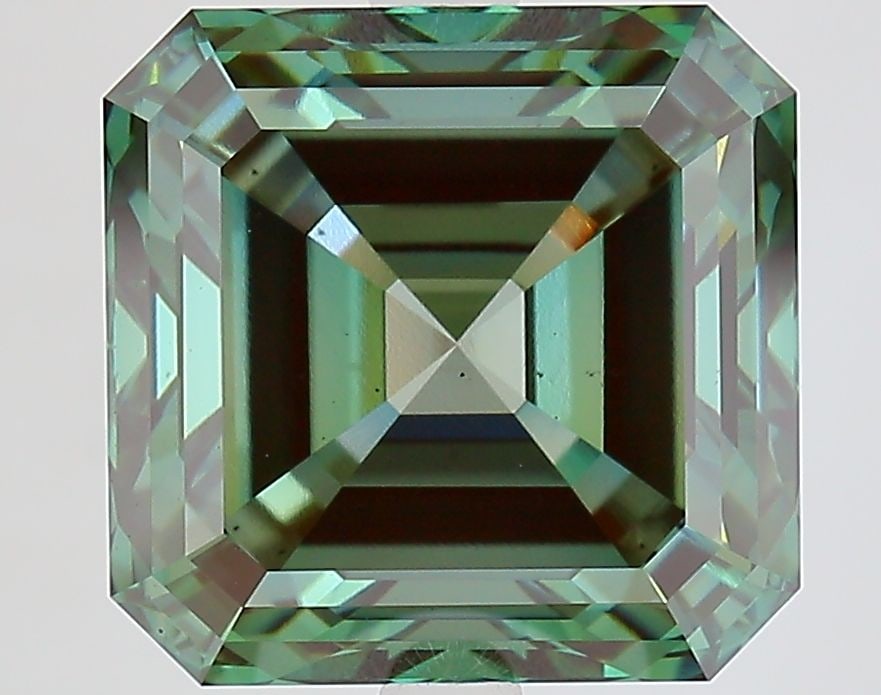 Loose Diamond - ASSCHER 6.24ct Fancy Vivid Green VS1