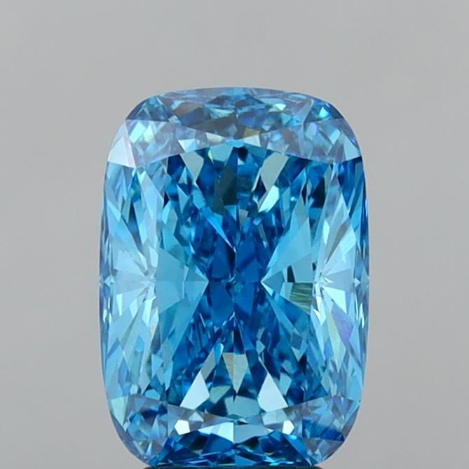 Loose Diamond - CUSHION MODIFIED 4.06ct Fancy Vivid Blue VVS2