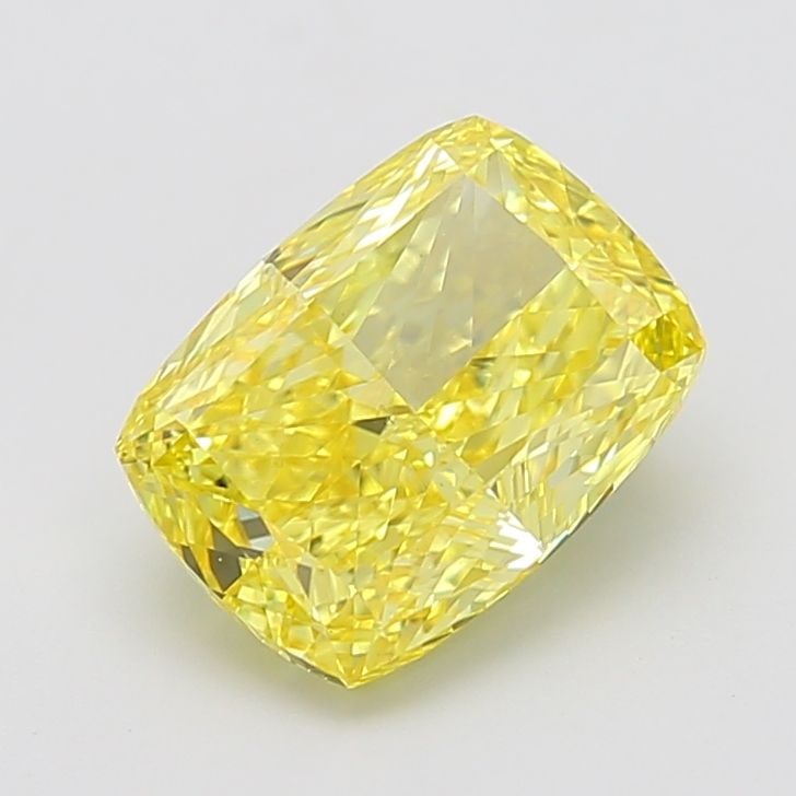 Loose Diamond - CUSHION MODIFIED 4.01ct Fancy Vivid Yellow VS1