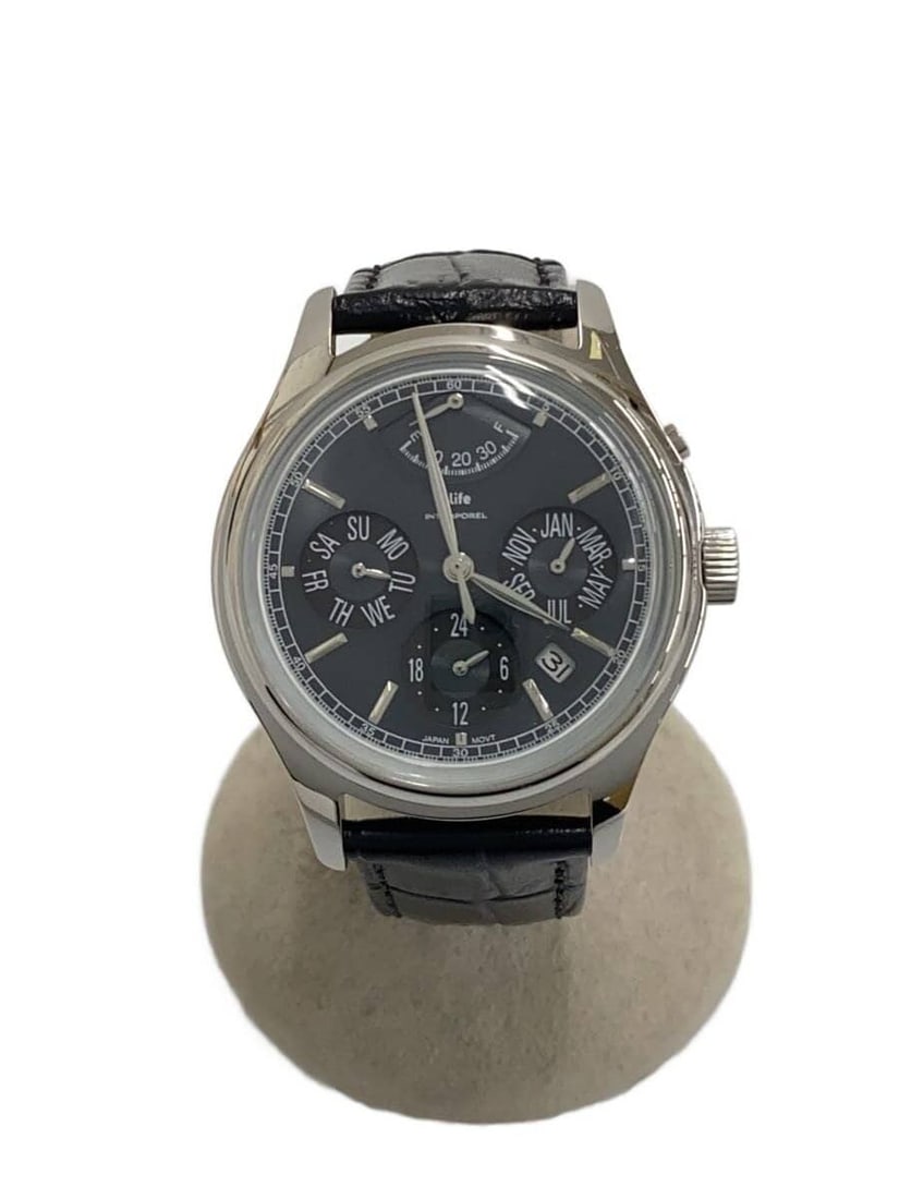 Llife Intemporel Black Leather Men's Wristwatch
