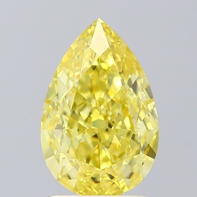Loose Diamond - PEAR 1.77ct Fancy Vivid Yellow VS1: Loose Diamond - PEAR 1.77ct Fancy Vivid Yellow VS1 Source: This is a real non-mined Diamond that has been grown in a lab Shape: PEAR Carats: 1.77 Color: Fancy Vivid Yellow Certification: IGI Video: