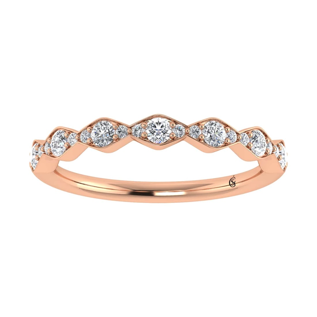 14K Rose Gold Lab Grown Diamond 1/4 Ct.Tw. Fashion Band: 14K Rose Gold Lab Grown Diamond 1/4 Ct.Tw. Fashion Band 14k Rose Gold Stone Color: G-h Stone Clarity: Si Each ring is presented in standard size 6.5. Complimentary resizing is available between sizes