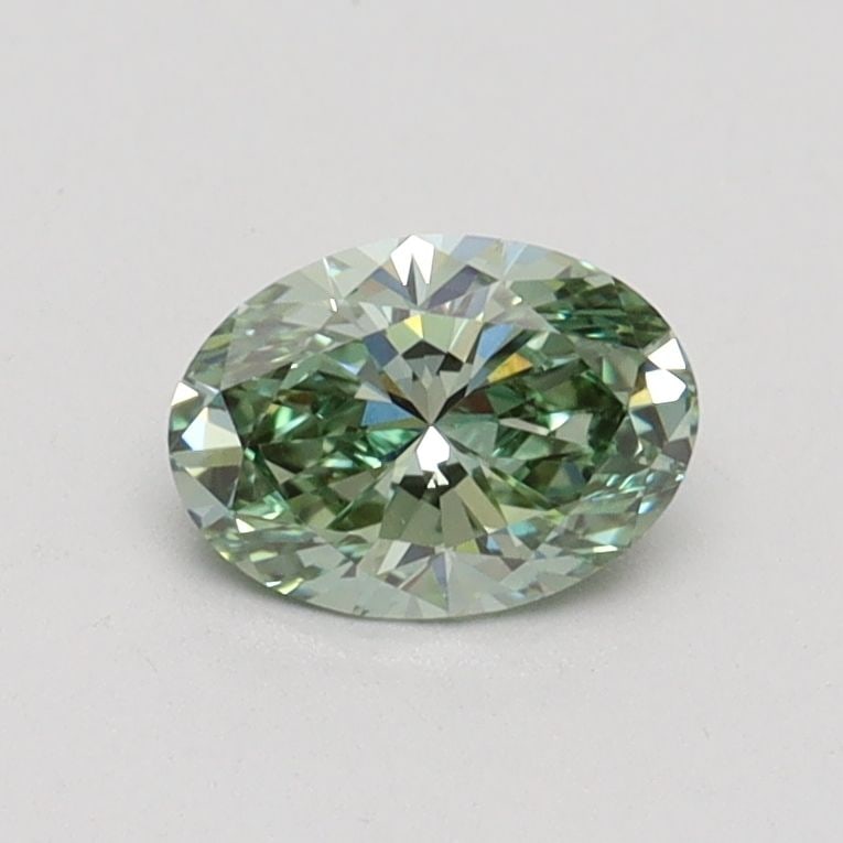 Loose Diamond - OVAL 0.58ct Fancy Intense Green VS1: Loose Diamond - OVAL 0.58ct Fancy Intense Green VS1 Source: This is a real non-mined Diamond that has been grown in a lab Shape: OVAL Carats: 0.58 Color: Fancy Intense Green Certification: IGI Video: