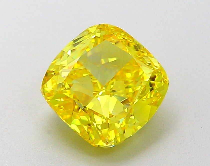 Loose Diamond - CUSHION MODIFIED 2.07ct Fancy Vivid Yellow VVS2