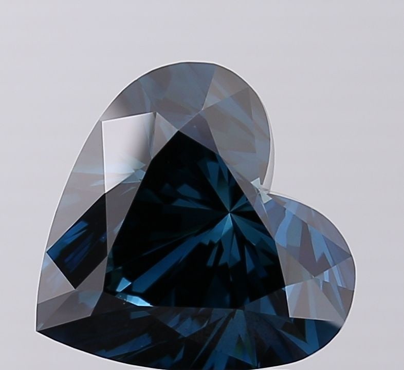 Loose Diamond - HEART 4.5ct Fancy Deep Blue SI1: Loose Diamond - HEART 4.5ct Fancy Deep Blue SI1 Source: This is a real non-mined Diamond that has been grown in a lab Shape: HEART Carats: 4.5 Color: Fancy Deep Blue Certification: IGI Video: