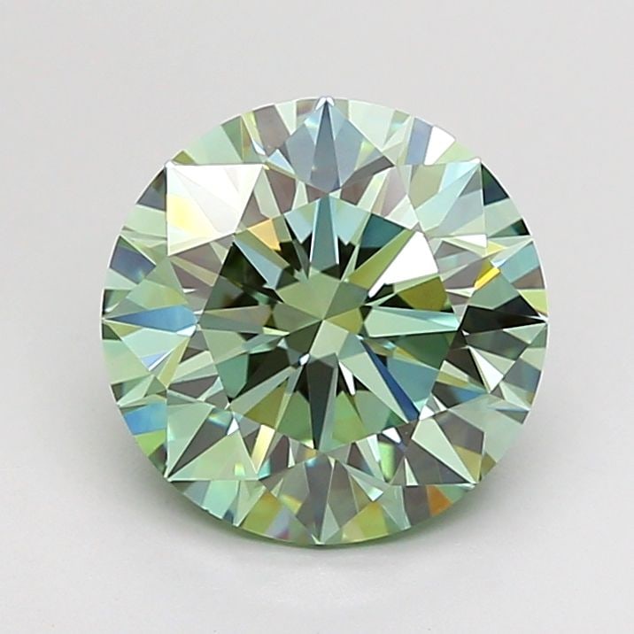 Ideal Loose Diamond - ROUND 3.03ct Fancy Vivid Green VS1: Ideal Loose Diamond - ROUND 3.03ct Fancy Vivid Green VS1 Source: This is a real non-mined Diamond that has been grown in a lab Shape: ROUND Carats: 3.03 Color: Fancy Vivid Green Certification: IGI Vid