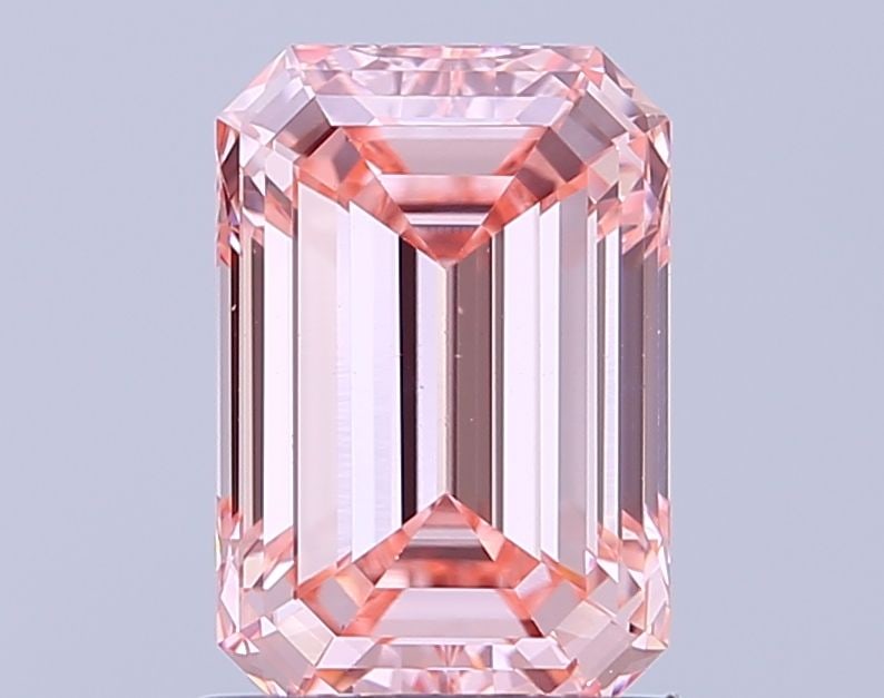 Loose Diamond - EMERALD 1.54ct Fancy Vivid Pink VS1