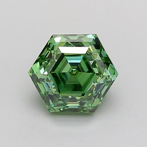 Loose Diamond - HEXAGONAL 1.02ct Fancy Vivid Green VS1: Loose Diamond - HEXAGONAL 1.02ct Fancy Vivid Green VS1 Source: This is a real non-mined Diamond that has been grown in a lab Shape: HEXAGONAL Carats: 1.02 Color: Fancy Vivid Green Certification: IGI V