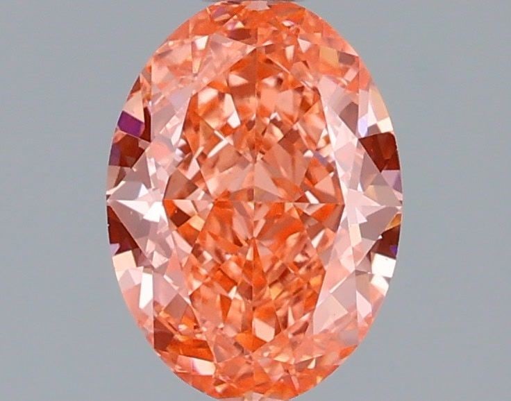Loose Diamond - OVAL 1.58ct Fancy Vivid Orangey Pink VS1