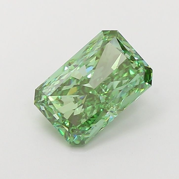 Loose Diamond - RADIANT 3.03ct Fancy Vivid Green VS2: Loose Diamond - RADIANT 3.03ct Fancy Vivid Green VS2 Source: This is a real non-mined Diamond that has been grown in a lab Shape: RADIANT Carats: 3.03 Color: Fancy Vivid Green Certification: IGI Video