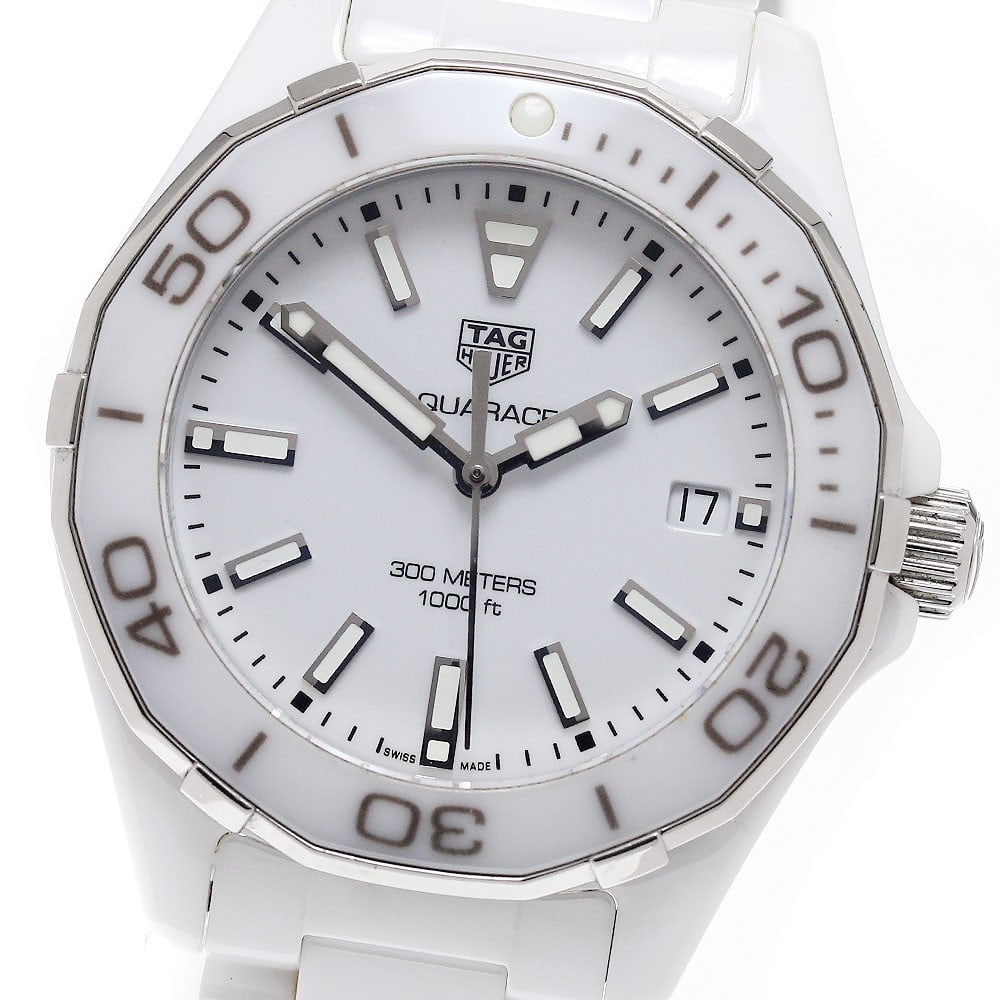 TAG HEUER Aquaracer Way1391 womens quartz ceramic wristwatch: TAG HEUER Aquaracer Way1391 womens quartz ceramic wristwatch TAG Heuer Aquaracer ceramic quartz women's wristwatch. This pre-owned watch is from Switzerland and is designed for women. Specifications B