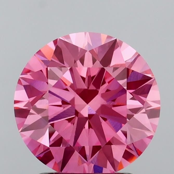 Ideal Loose Diamond - ROUND 2.07ct Fancy Vivid Pink VVS2