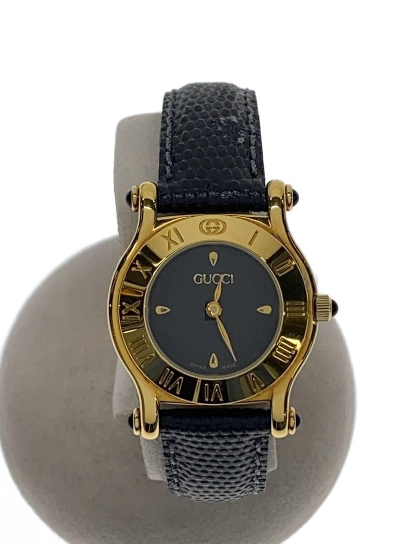 Gucci 6500L Black Leather Quartz Wristwatch (1 of 7)