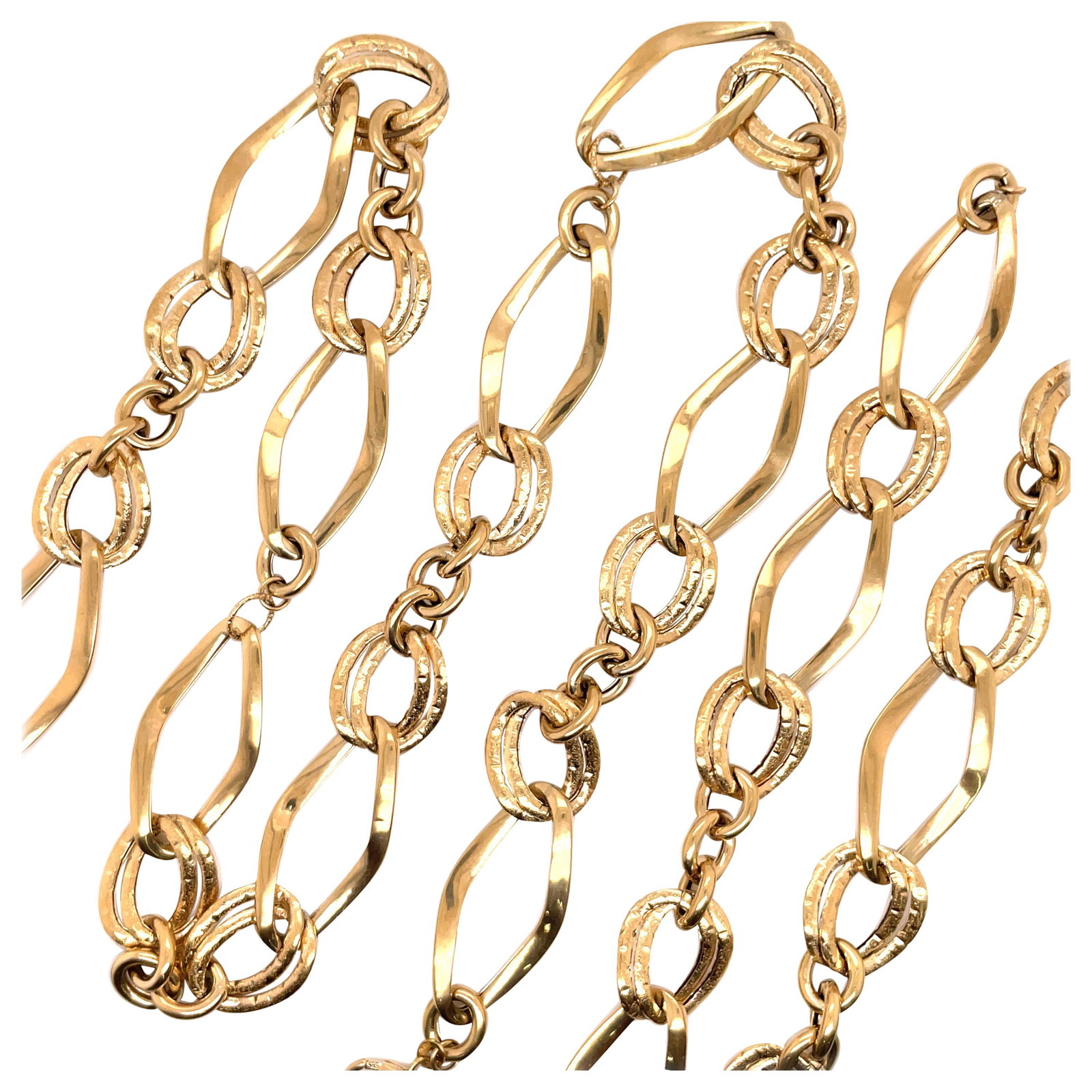 Harbor Diamonds 14K Yellow Gold Link Necklace and Bracelets Set Italy 30.2g: Harbor Diamonds 14K Yellow Gold Link Necklace and Bracelets Set Italy 30.2g This exquisite set features a stunning 14 Karat Yellow Gold link necklace and two coordinating bracelets, all crafted in Ita